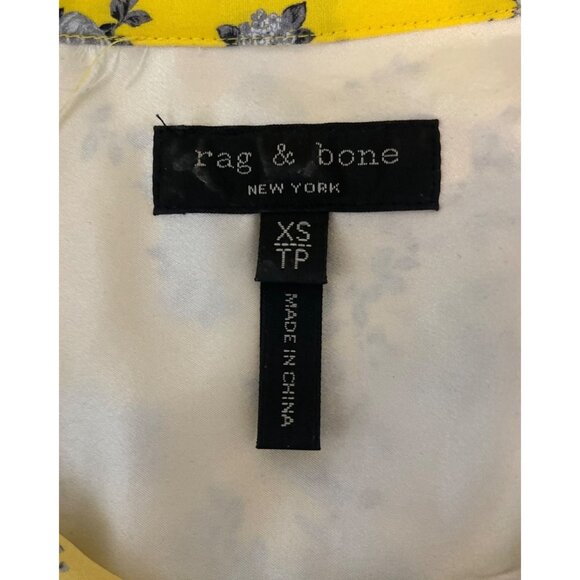 Rag & Bone Womens Yellow Floral Button-Down Shirt With Western Details XS - Picture 2 of 14
